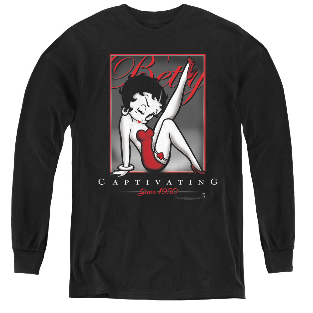 Betty Boop - Captivating - Youth Long Sleeve Tee - Black