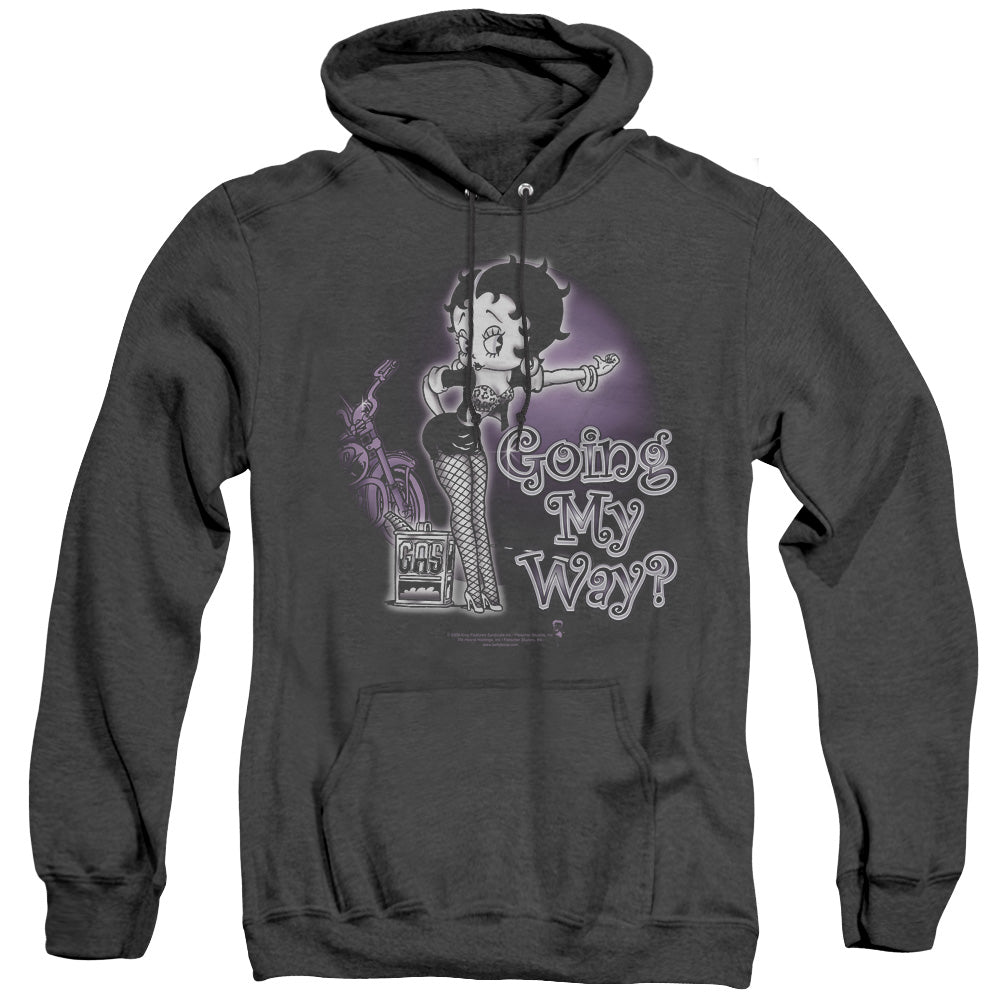 Betty Boop - My Way - Adult Heather Hoodie - Black