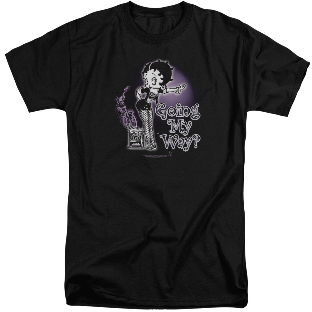 Betty Boop - My Way - Short Sleeve Adult Tall - Black T-shirt