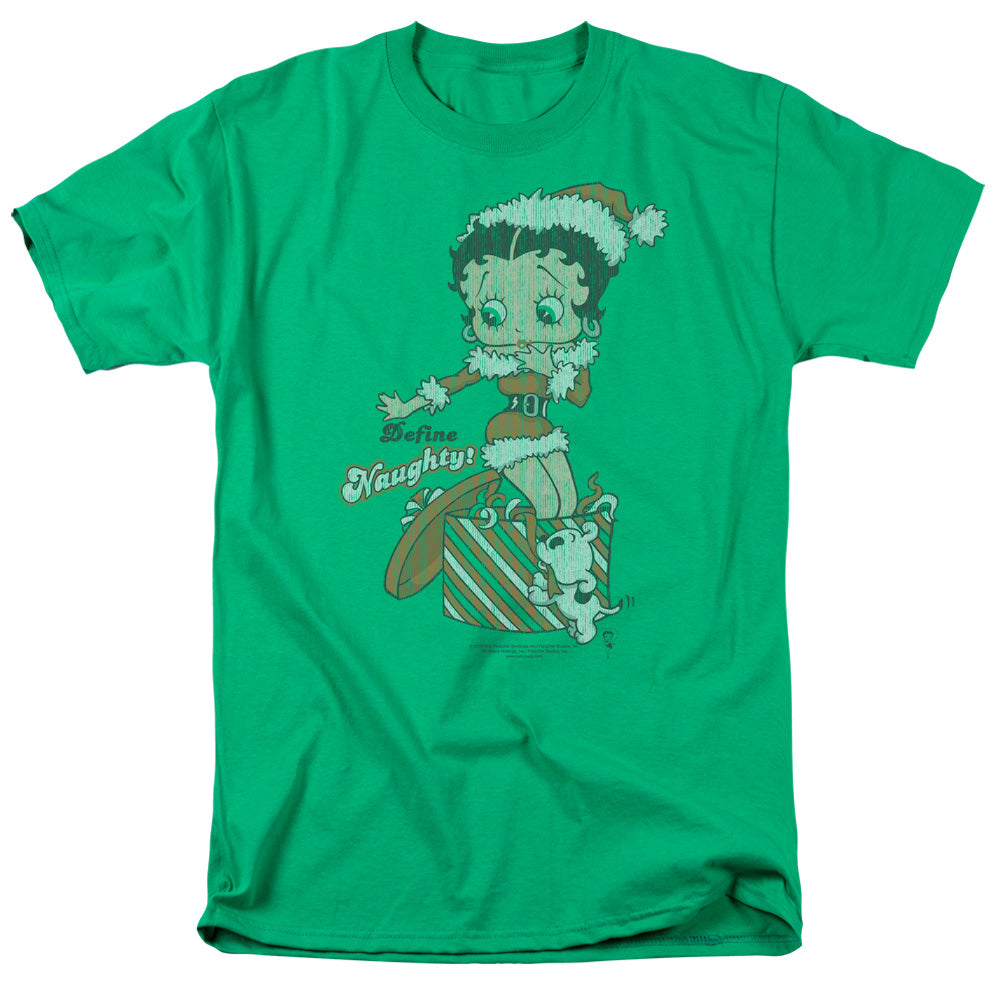 Betty Boop - Define Naughty - Short Sleeve Adult 18/1 - Kelly Green T-shirt