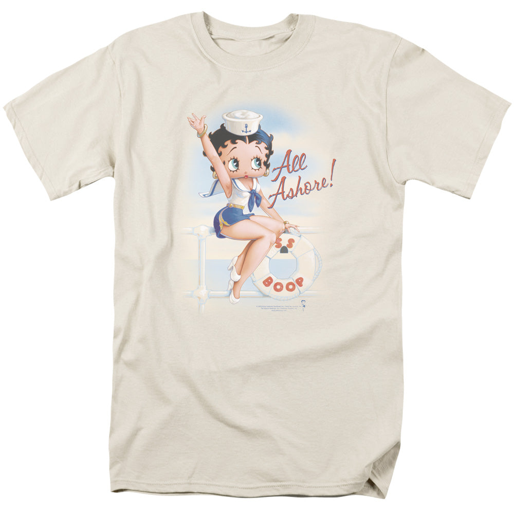 Betty Boop - All Ashore - Short Sleeve Adult 18/1 - Cream T-shirt