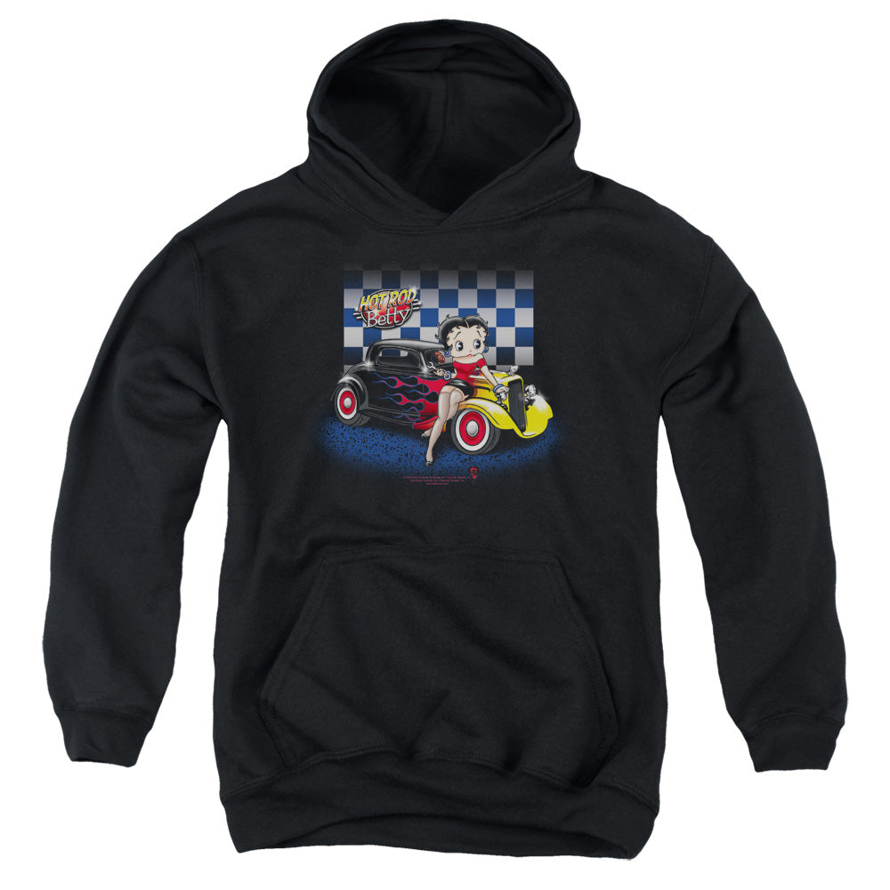 Betty Boop - Hot Rod Boop - Youth Pull-over Hoodie - Black