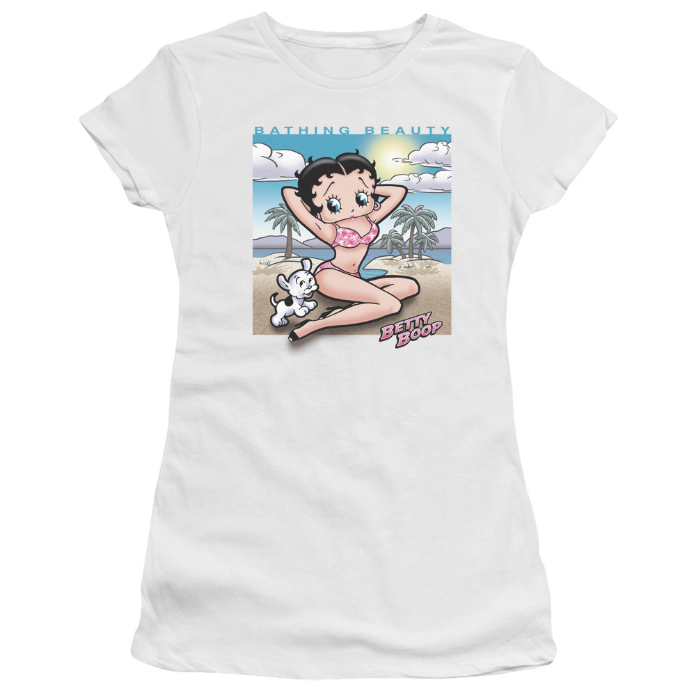 Betty Boop - Sunny Boop - Short Sleeve Junior Sheer - White T-shirt