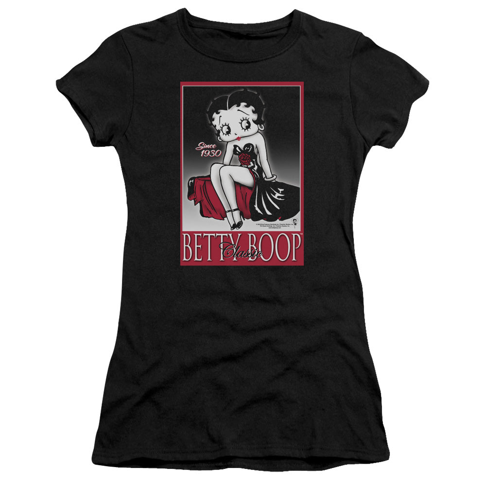 Betty Boop - Classic - Short Sleeve Junior Sheer - Black T-shirt