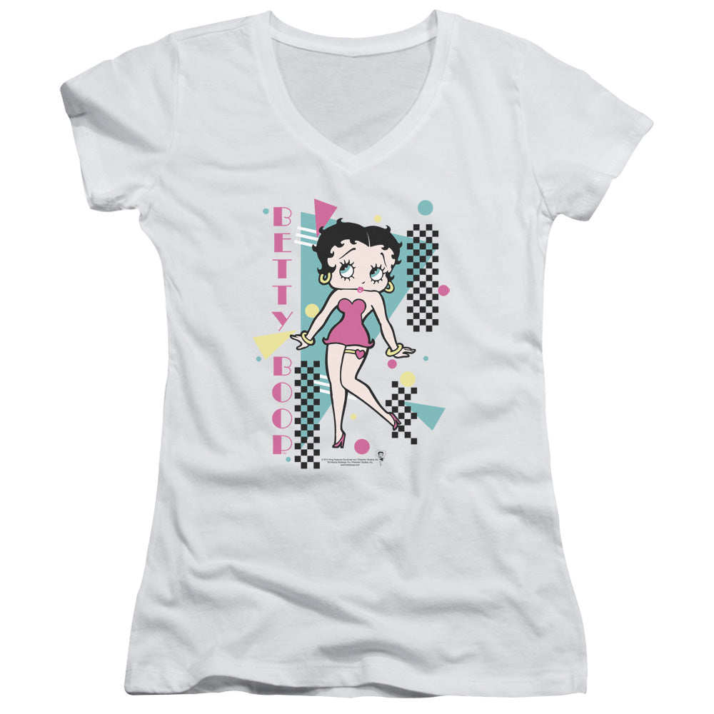 Betty Boop - Booping 80s Style - Junior V-neck - White