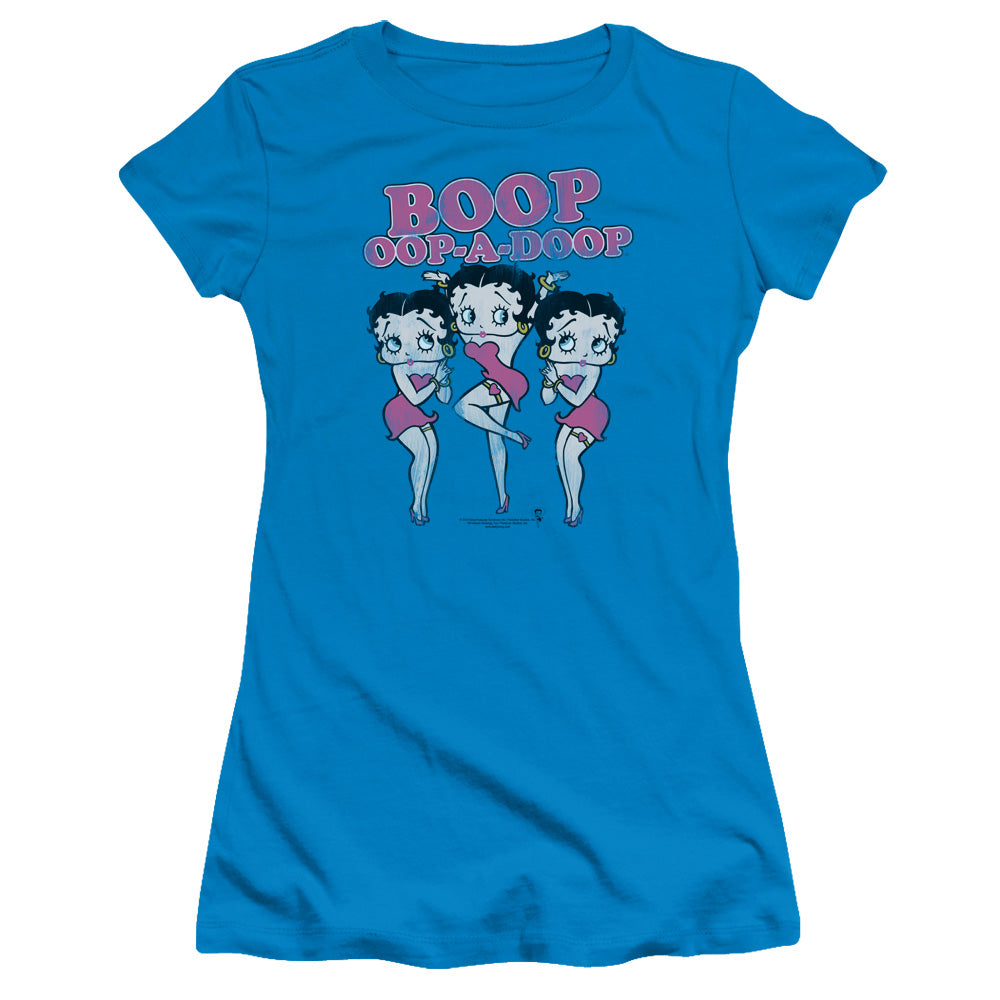 BETTY BOOP THE BOOPS HAVE IT - S/S JUNIOR SHEER - TURQUOISE T-Shirt