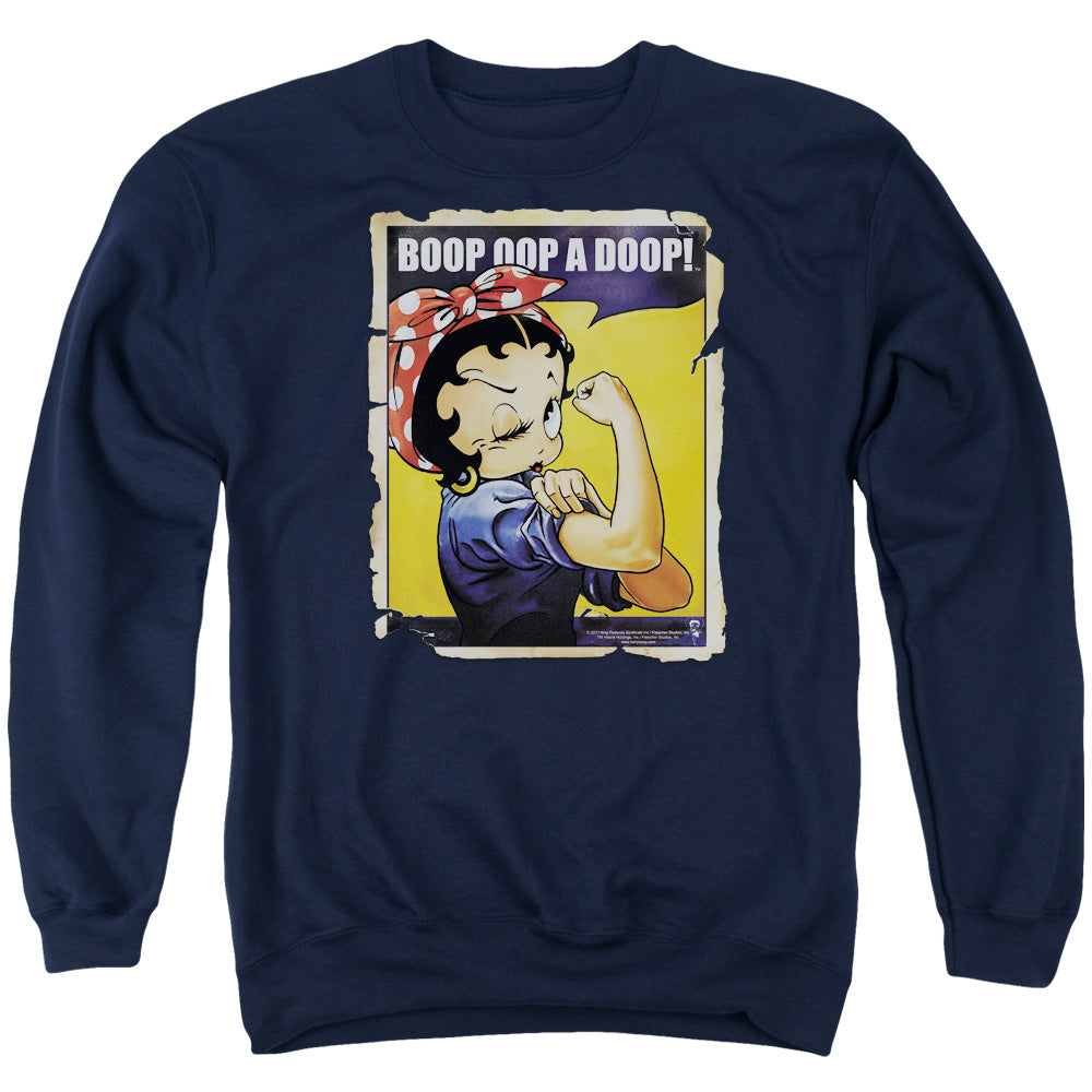 Betty Boop - Power - Adult Crewneck Sweatshirt - Navy