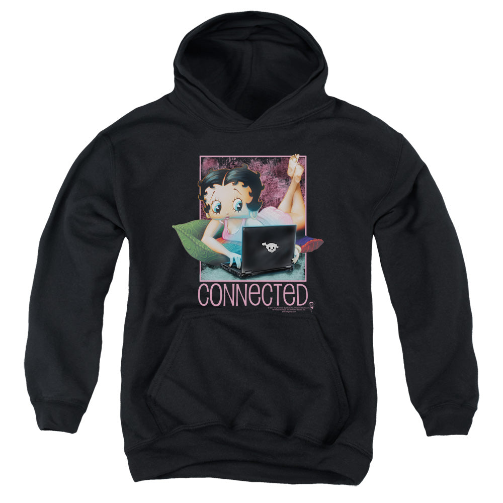 Betty Boop - Connected - Youth Pull-over Hoodie - Black