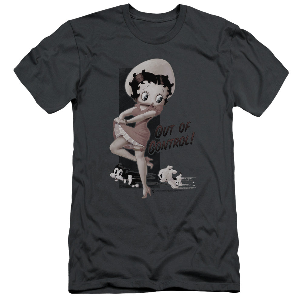 Betty Boop - Out Of Control - Short Sleeve Adult 30/1 - Charcoal T-shirt