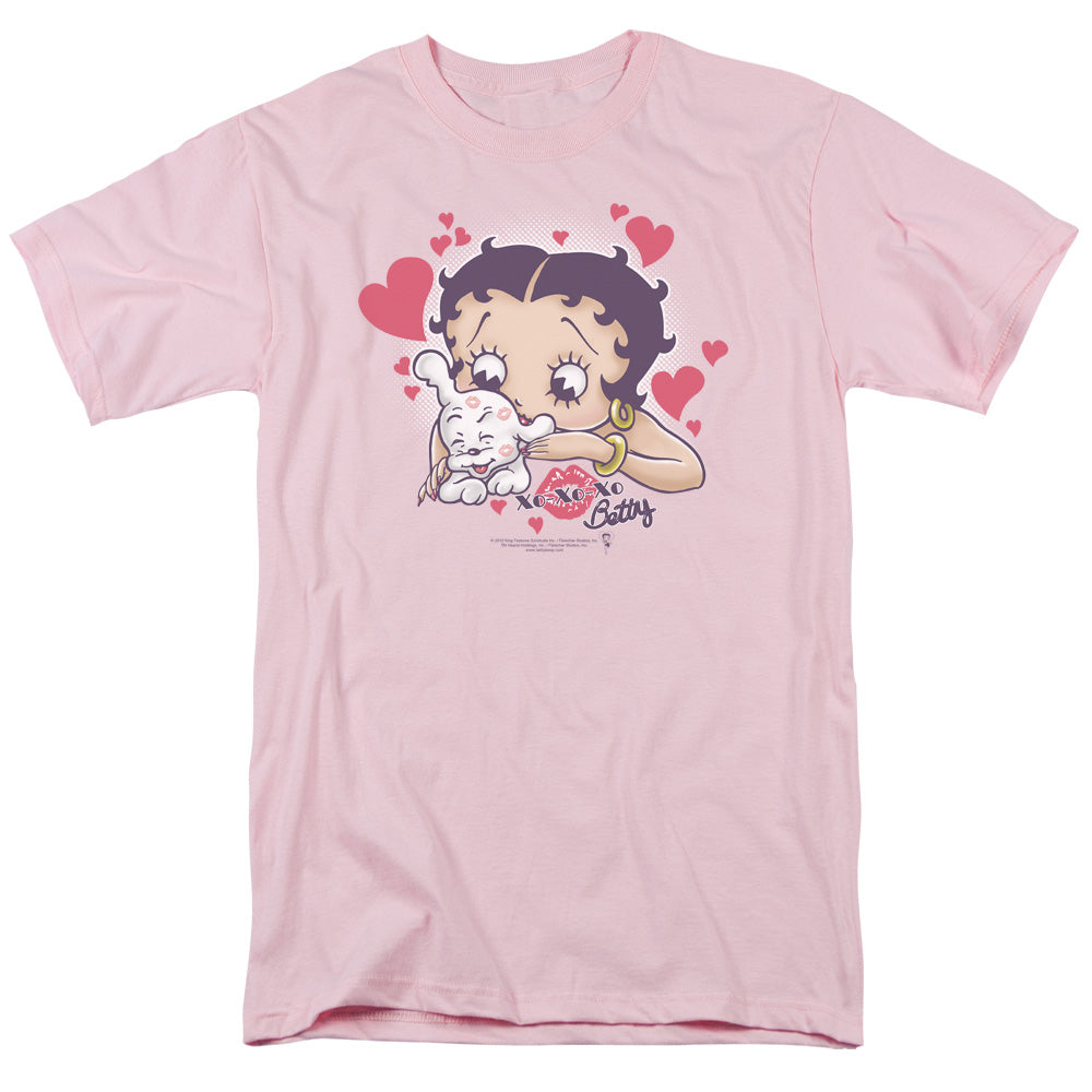 Betty Boop - Puppy Love - Short Sleeve Adult 18/1 - Pink T-shirt