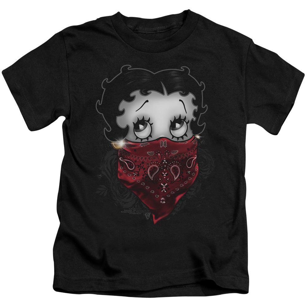 BETTY BOOP BANDANA & ROSES - S/S JUVENILE 18/1 - BLACK - T-Shirt