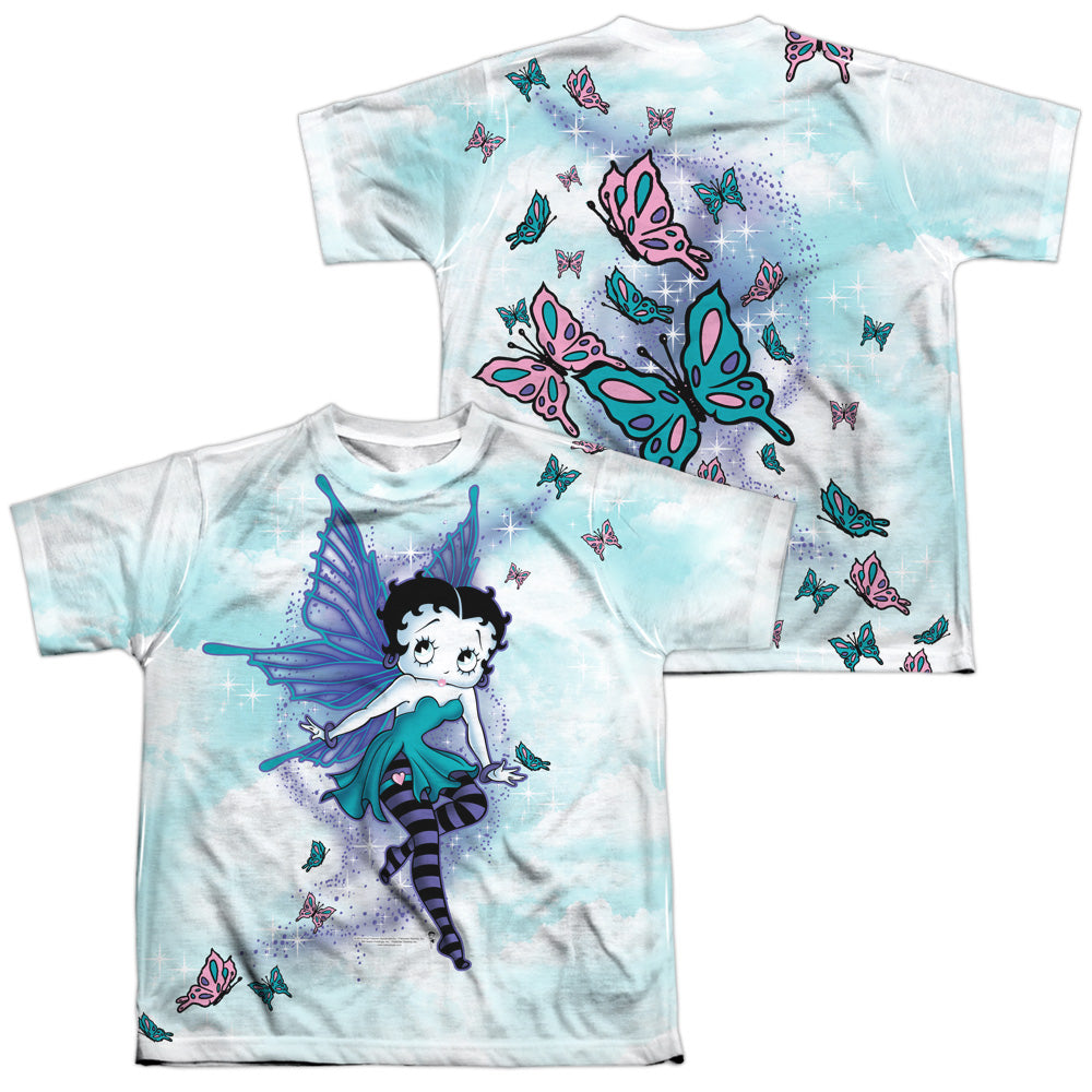 Betty Boop - Sparkle Fairy - Short Sleeve Youth Poly Crew - White T-shirt