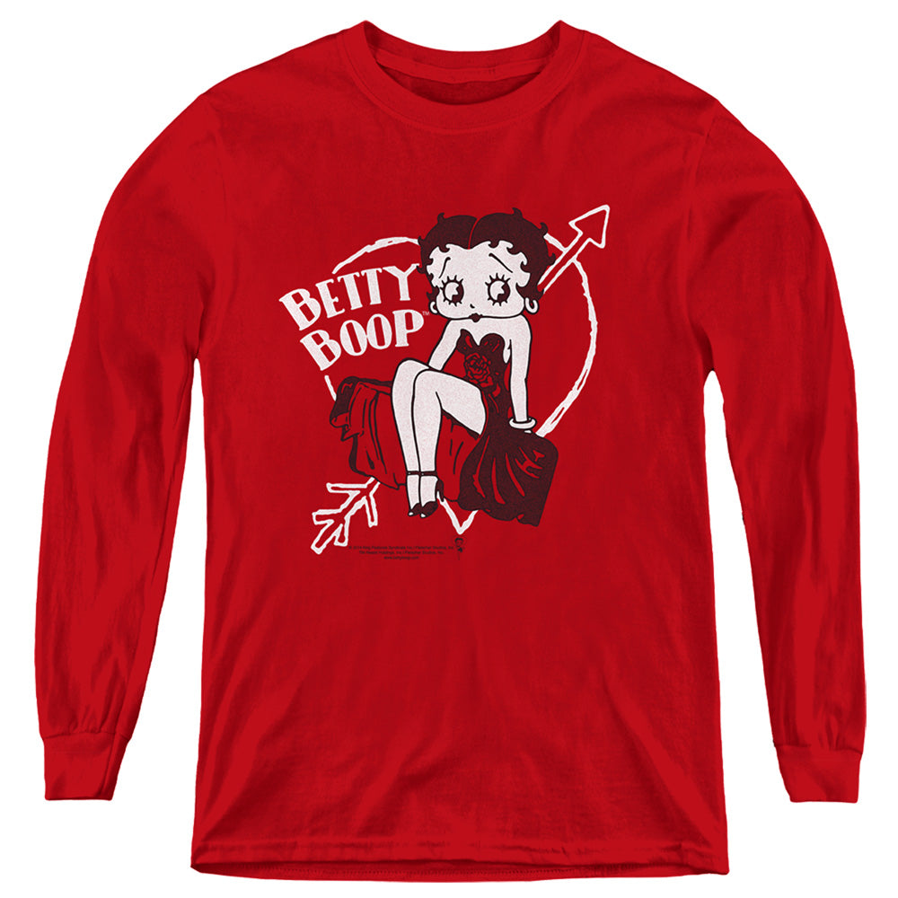 Betty Boop - Lover Girl - Youth Long Sleeve Tee - Red