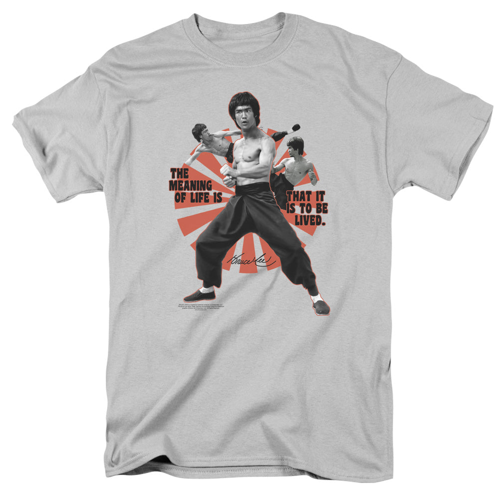 BRUCE LEE MEANING OF LIFE - S/S ADULT 18/1 - SILVER T-Shirt