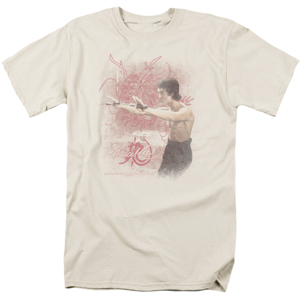 Bruce Lee - Power Of The Dragon - Short Sleeve Adult 18/1 - Cream T-shirt