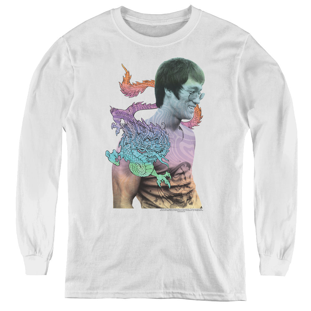 Bruce Lee - A Little Bruce - Youth Long Sleeve Tee - White