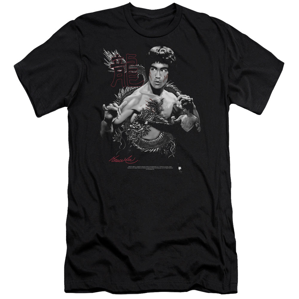 Bruce Lee - The Dragon - Short Sleeve Adult 30/1 - Black T-shirt