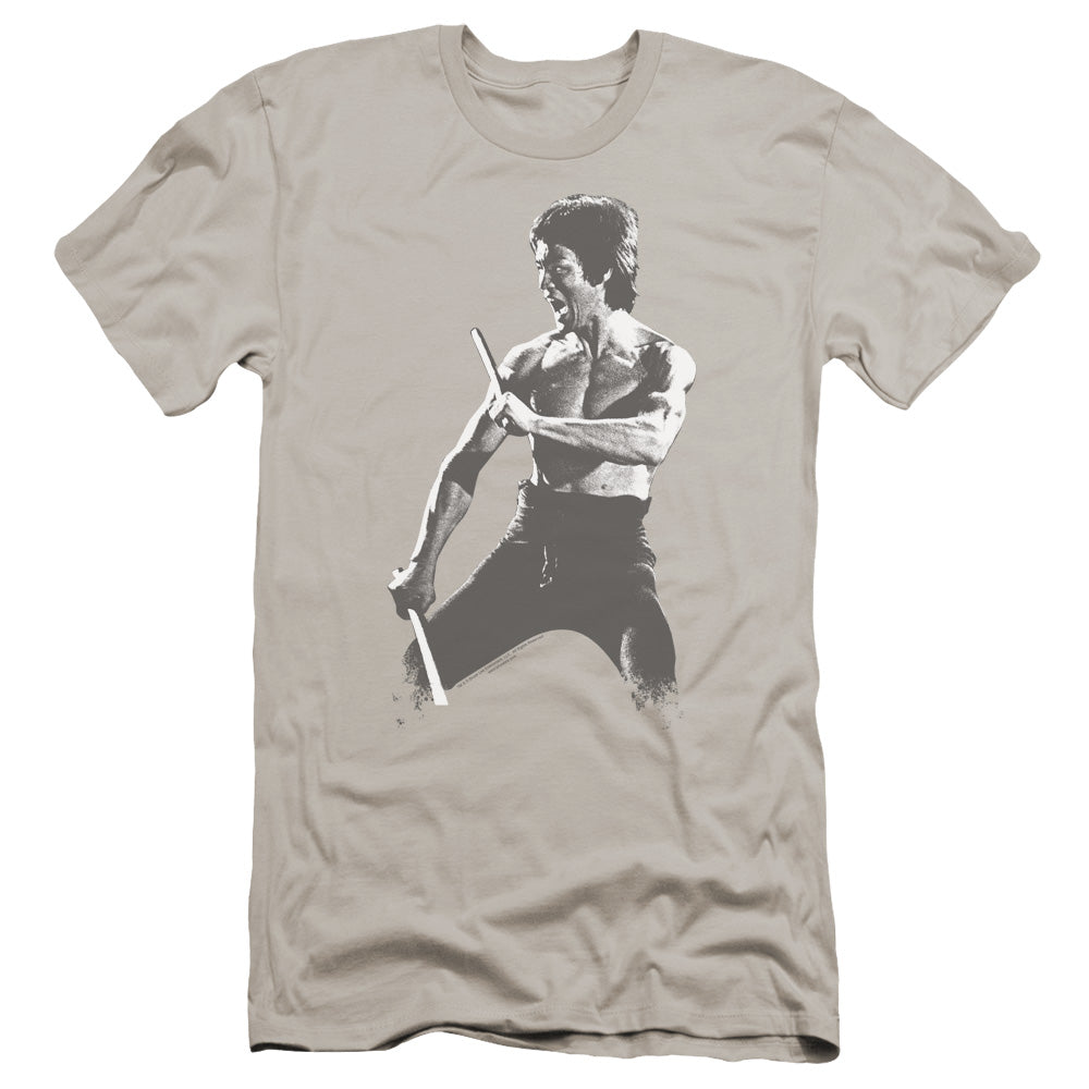 Bruce Lee - Chinese Characters-premuim Canvas Adult Slim Fit 30/1 - Silver