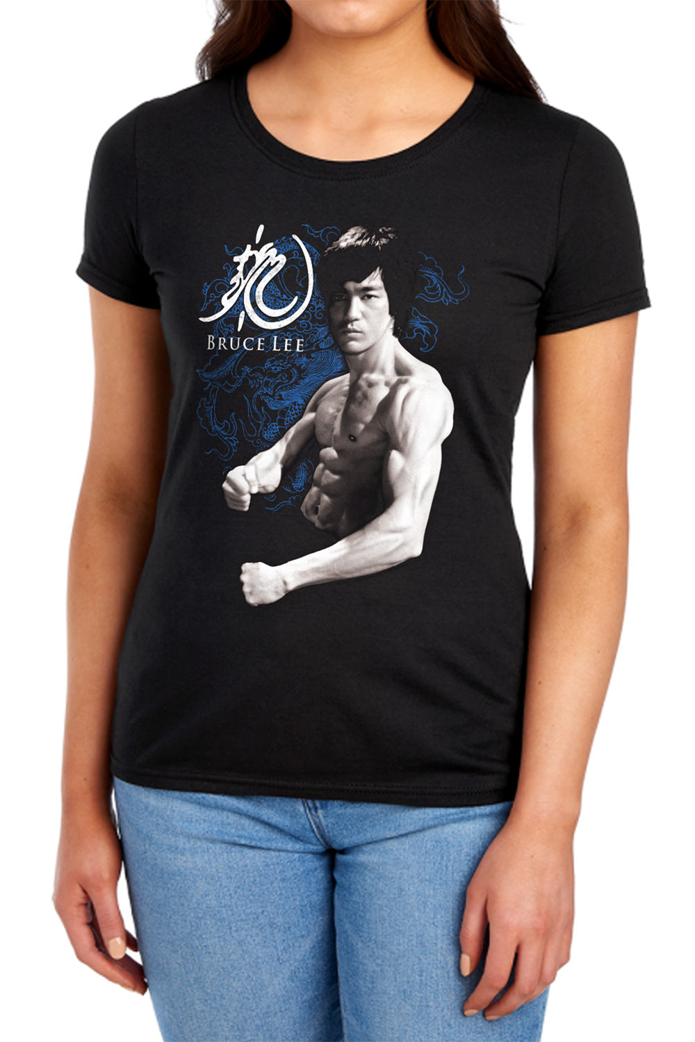 Bruce Lee - Dragon Stance - Short Sleeve Womens Tee - Black T-shirt