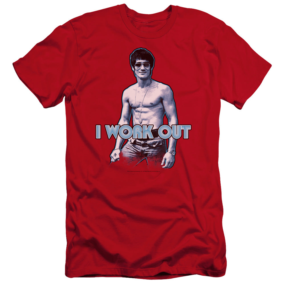 Bruce Lee - Lee Works Out-premuim Canvas Adult Slim Fit 30/1 - Red