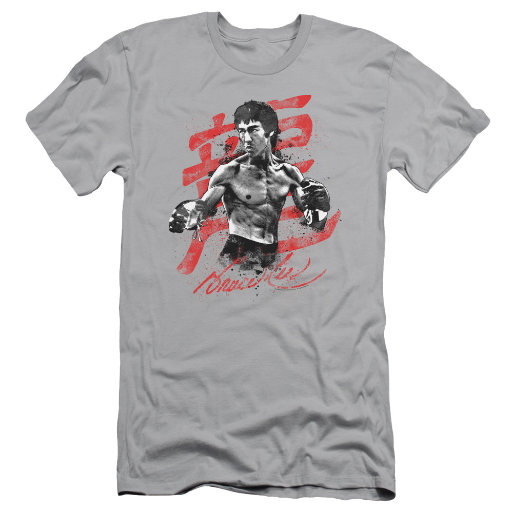 Bruce Lee - Ink Splatter - Short Sleeve Adult 30/1 - Silver T-shirt