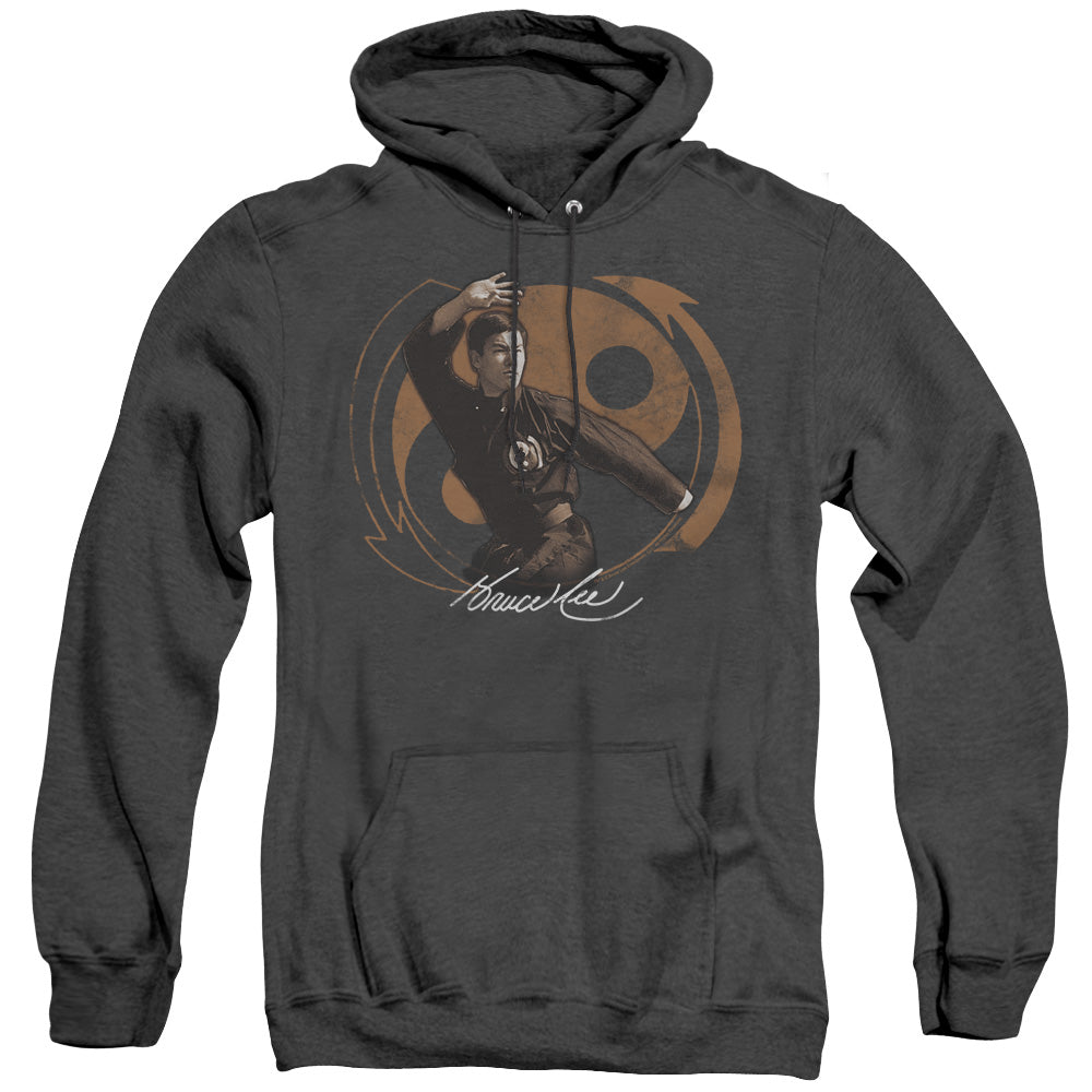 Bruce Lee Jeet Kun Do Pose - Adult Heather Hoodie - Black