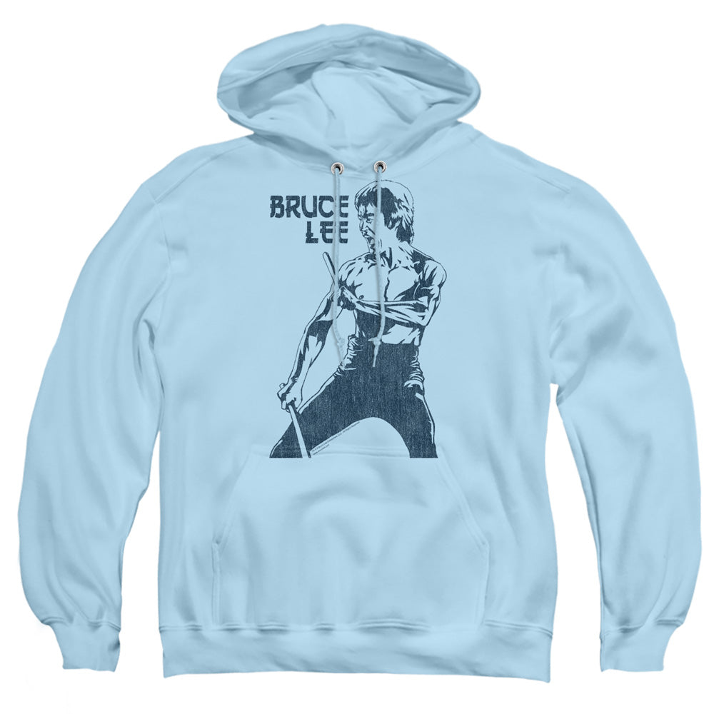 Bruce Lee - Fighter - Adult Pull-over Hoodie - Light Blue