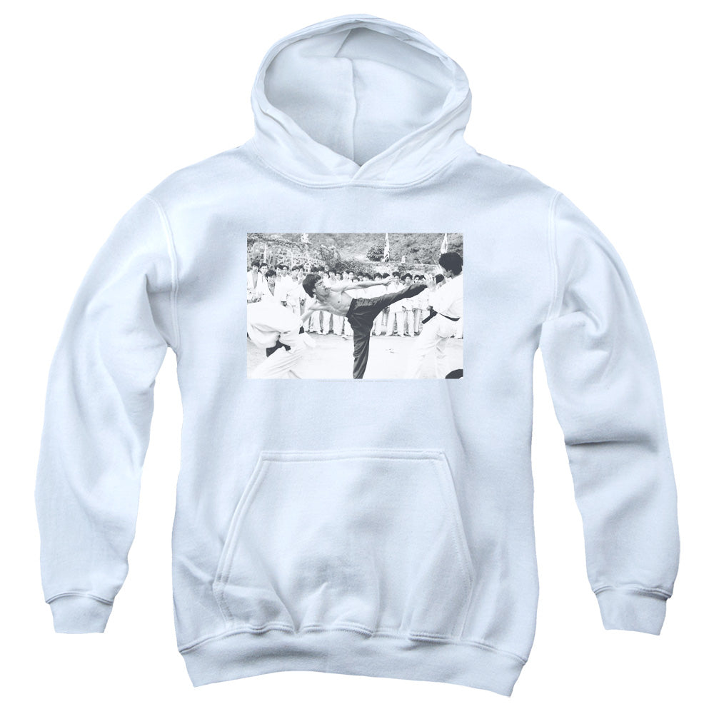 Bruce Lee - Kick To The Head - Youth Pull-over Hoodie - White