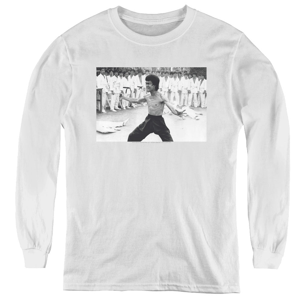 Bruce Lee - Triumphant - Youth Long Sleeve Tee - White