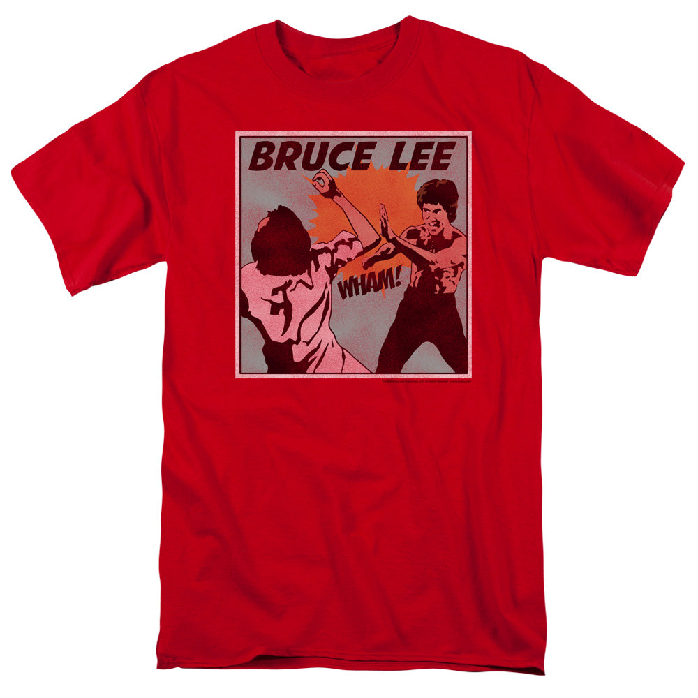 Bruce Lee - Comic Panel - Short Sleeve Adult 18/1 - Red T-shirt