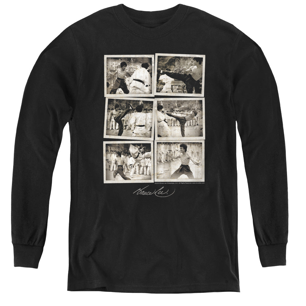 Bruce Lee - Snap Shots - Youth Long Sleeve Tee - Black