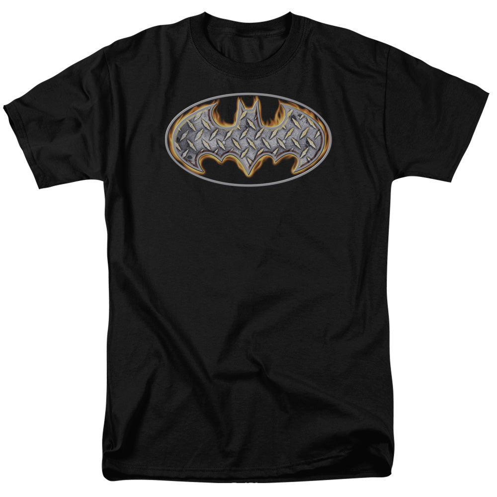 Batman - Steel Fire Shield - Short Sleeve Adult 18/1 - Black T-shirt