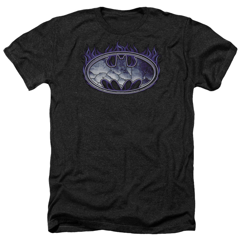 Batman - Cracked Shield - Adult Heather-black