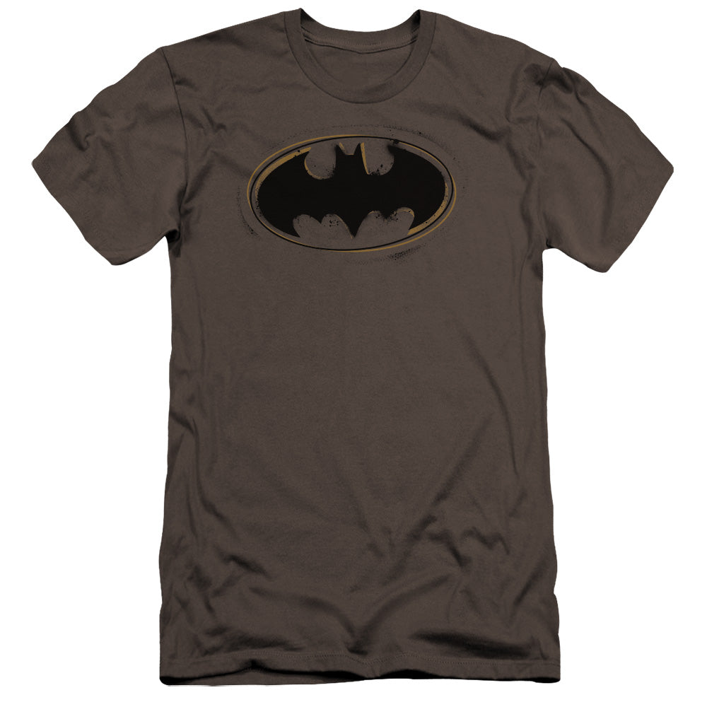 Batman - Spray Paint Logo-premuim Canvas Adult Slim Fit 30/1 - Charcoal