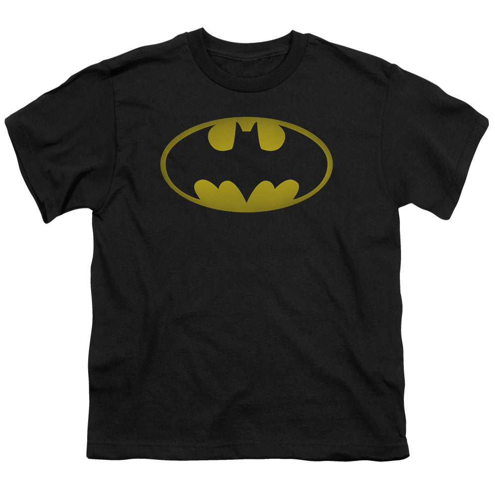 Batman - Washed Bat Logo - Short Sleeve Youth 18/1 - Black T-shirt