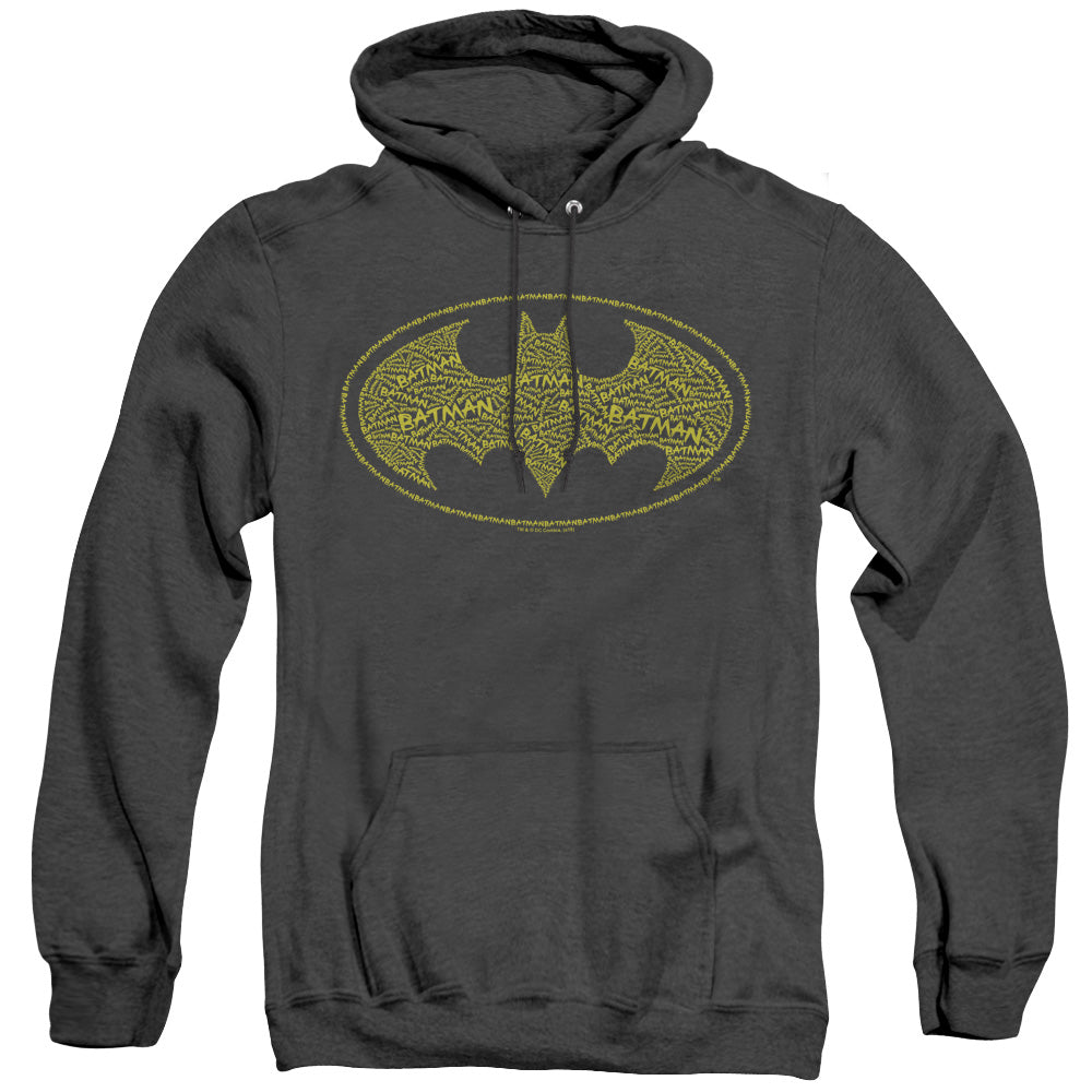 Batman - Type Logo - Adult Heather Hoodie - Black