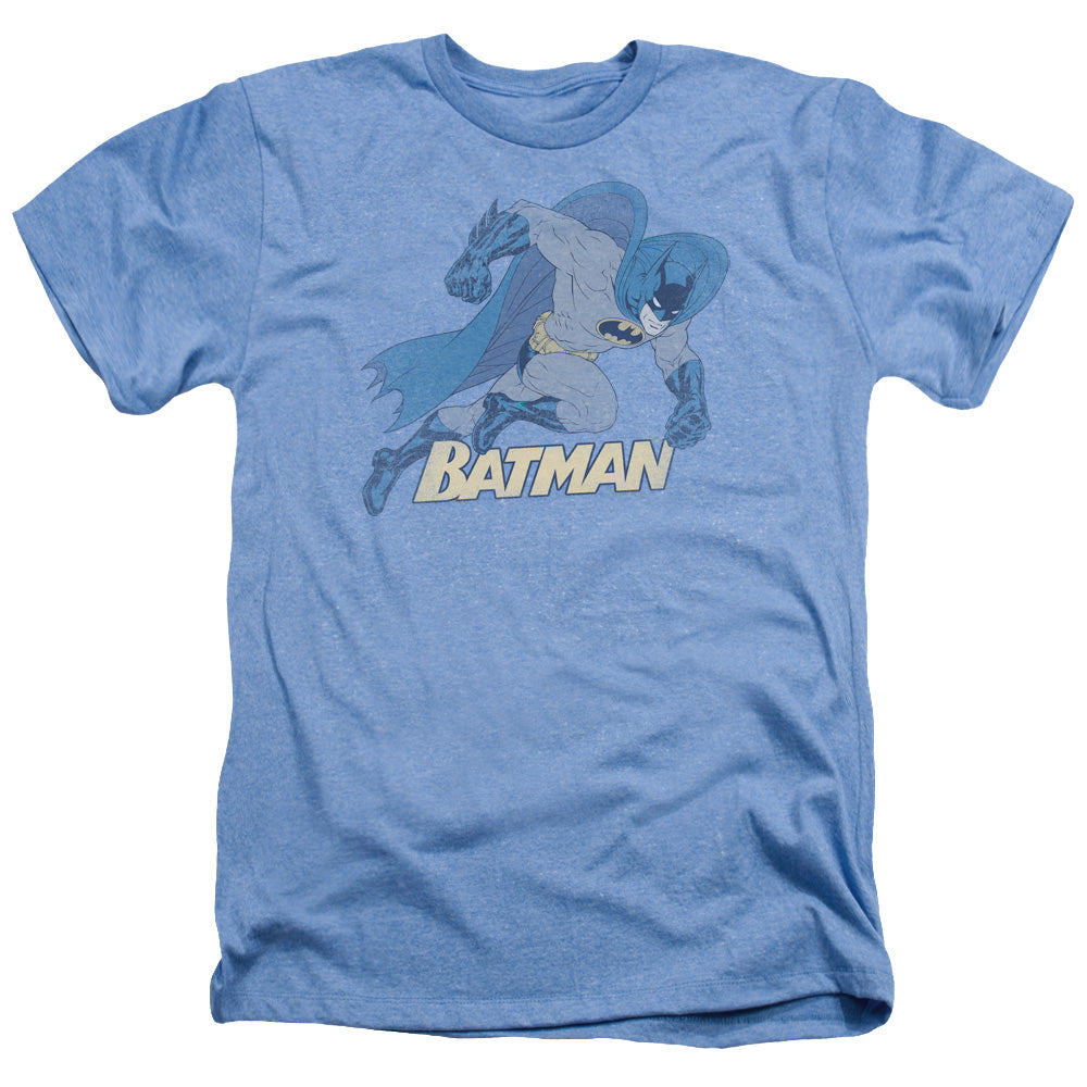 Batman Running Retro - Adult Heather - Light Blue