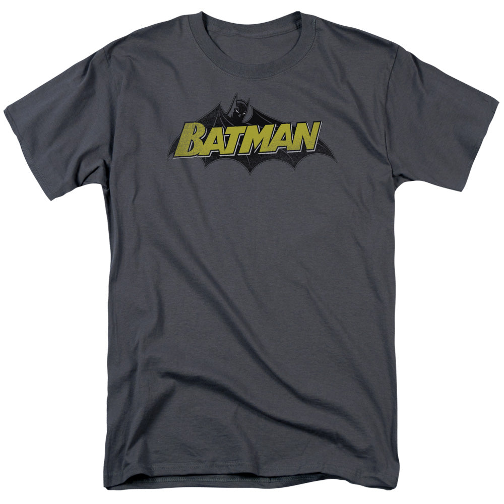 Batman - Classic Comic Logo - Short Sleeve Adult 18/1 - Charcoal T-shirt