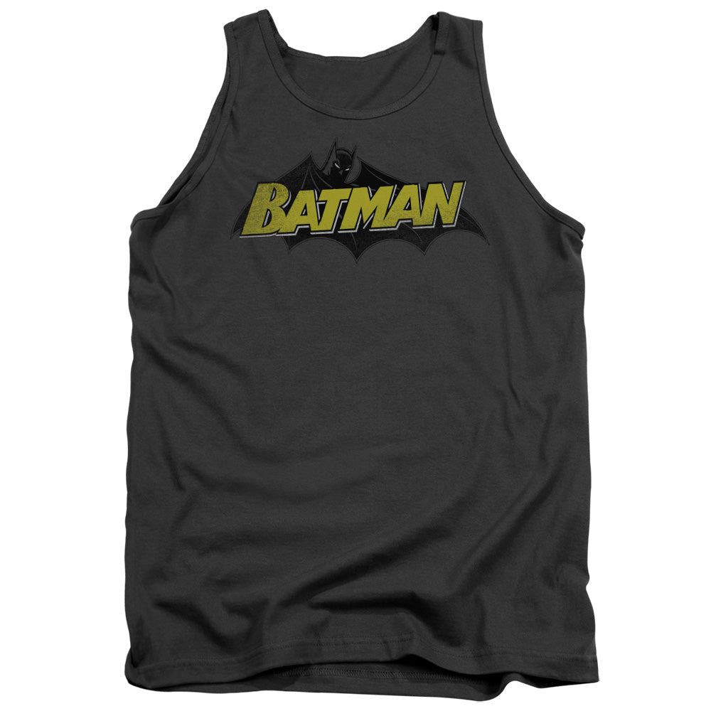 Batman - Classic Comic Logo - Adult Tank - Charcoal