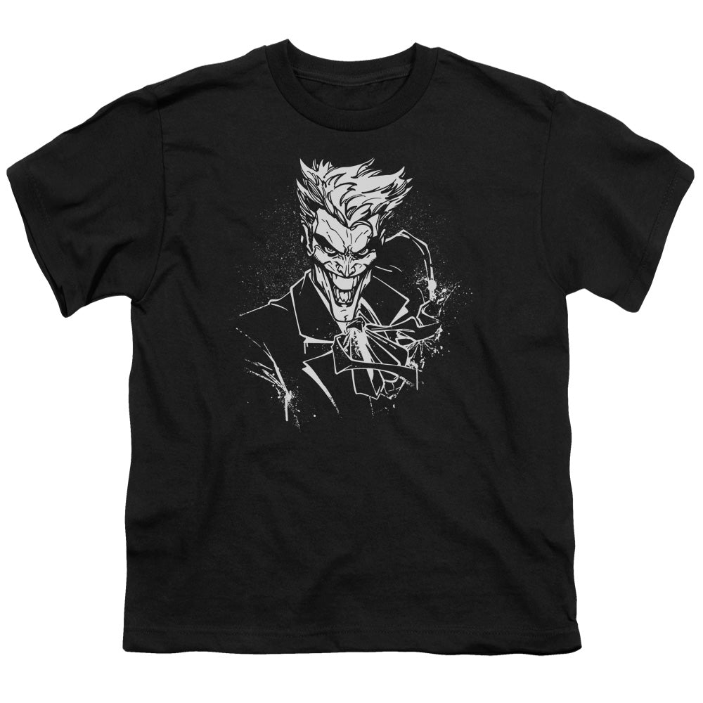 Batman - Jokers Splatter Smile - Short Sleeve Youth 18/1 - Black T-shirt