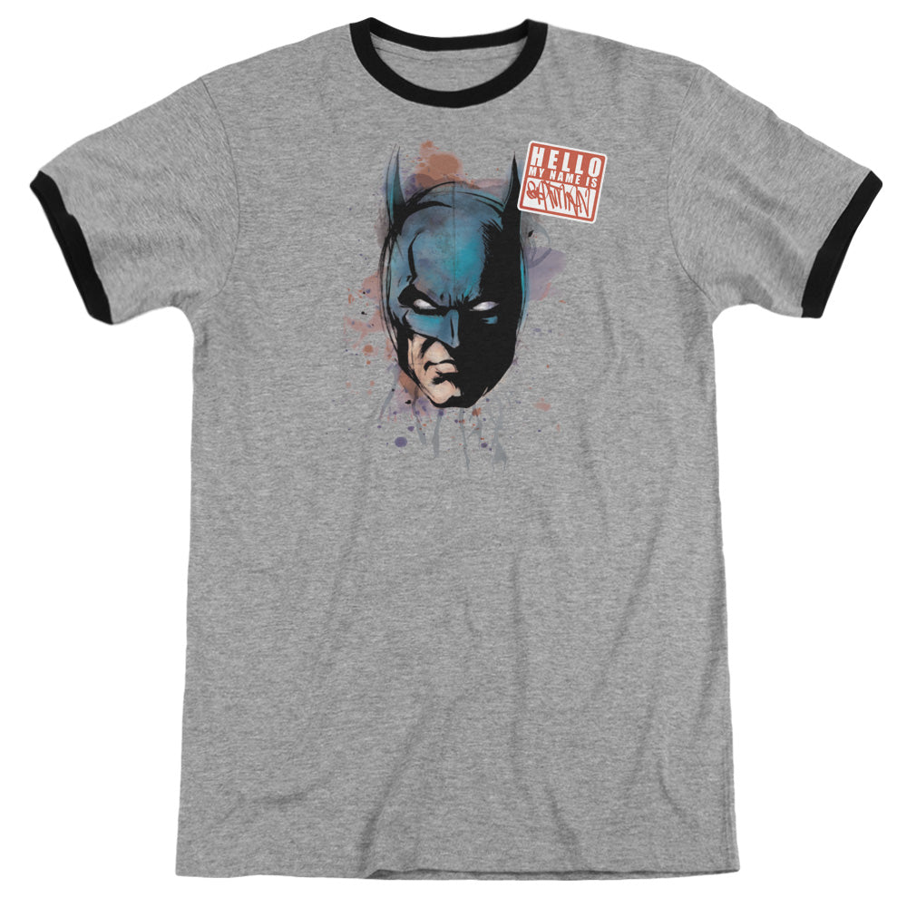 Batman - Hello - Adult Ringer - Heather/black