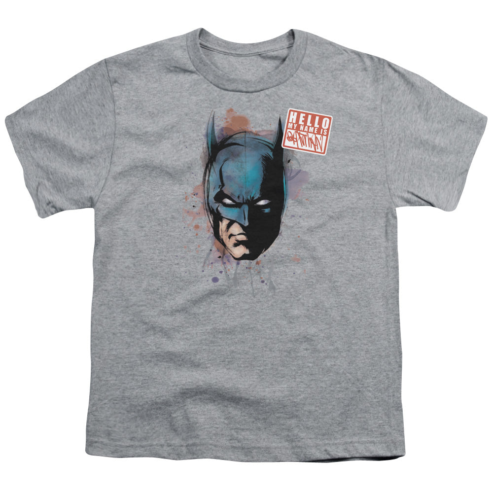 Batman - Hello - Short Sleeve Youth 18/1 - Athletic Heather T-shirt