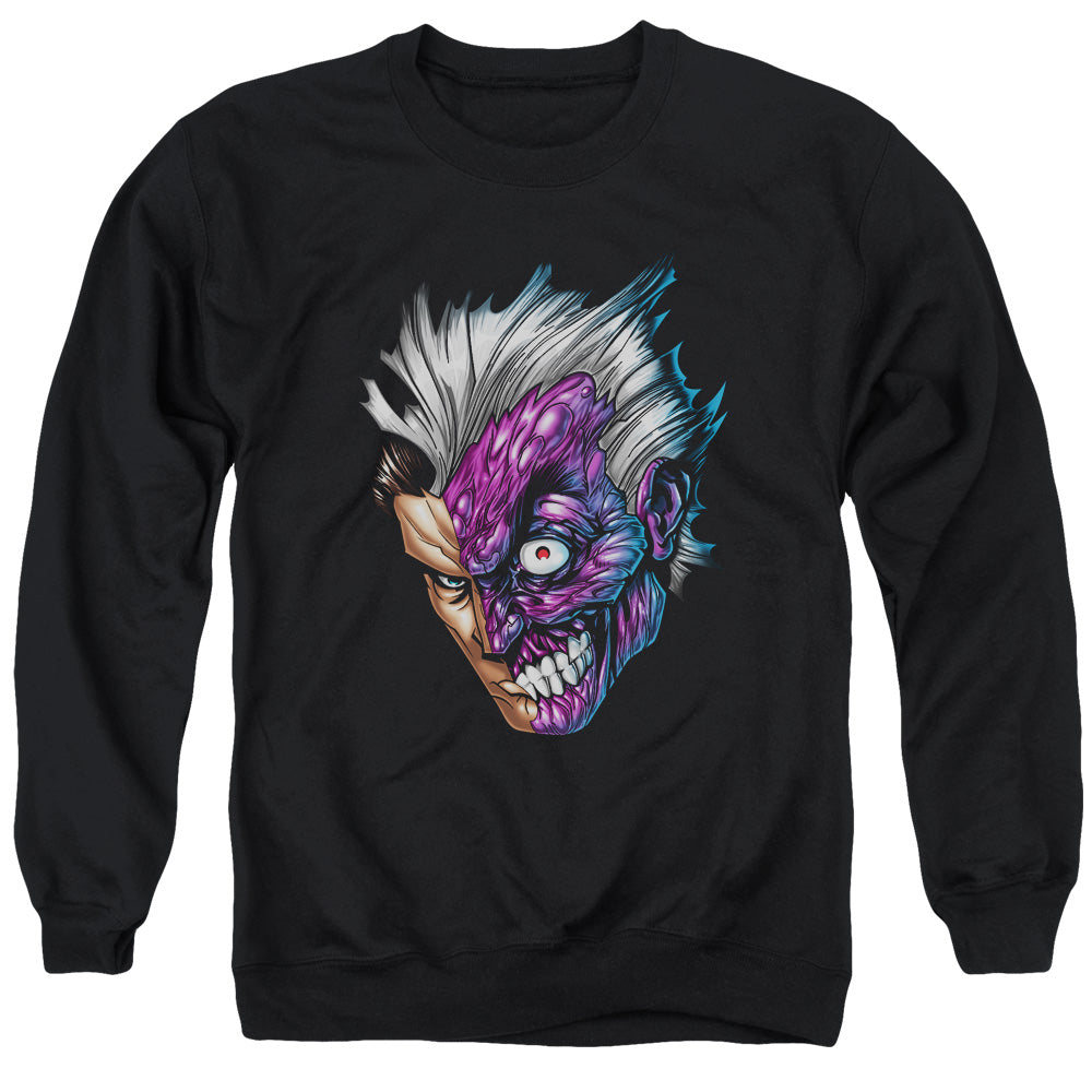 Batman - Just Face - Adult Crewneck Sweatshirt - Black