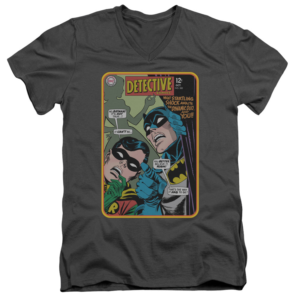 BATMAN DETECTIVE #380 - S/S ADULT V-NECK - CHARCOAL T-Shirt