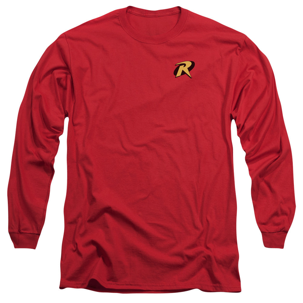 Batman - Robin Logo - Long Sleeve Adult 18/1 - Red T-shirt