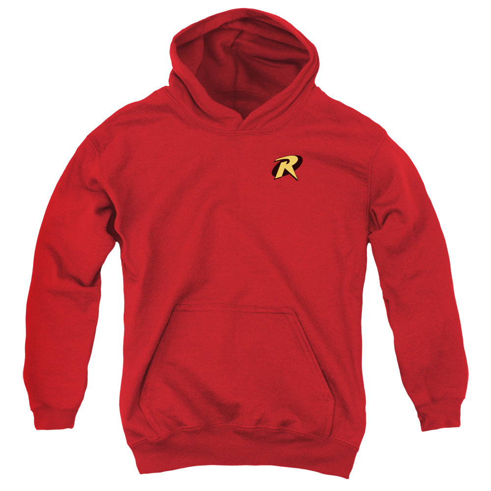 Batman - Robin Logo - Youth Pull-over Hoodie - Red