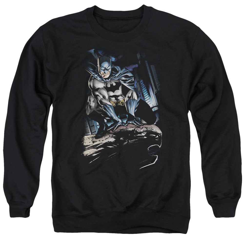 Batman - Perched - Adult Crewneck Sweatshirt - Black