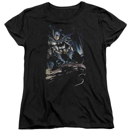 BATMAN PERCHED - S/S WOMENS TEE - BLACK T-Shirt