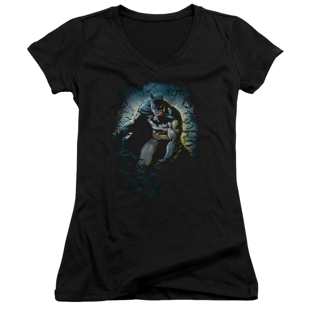 Batman - Bat Cave - Junior V-neck - Black