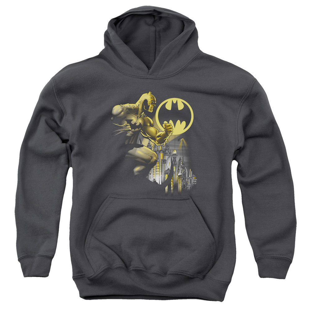 Batman Bat Signal-youth Pull-over Hoodie - Charcoal